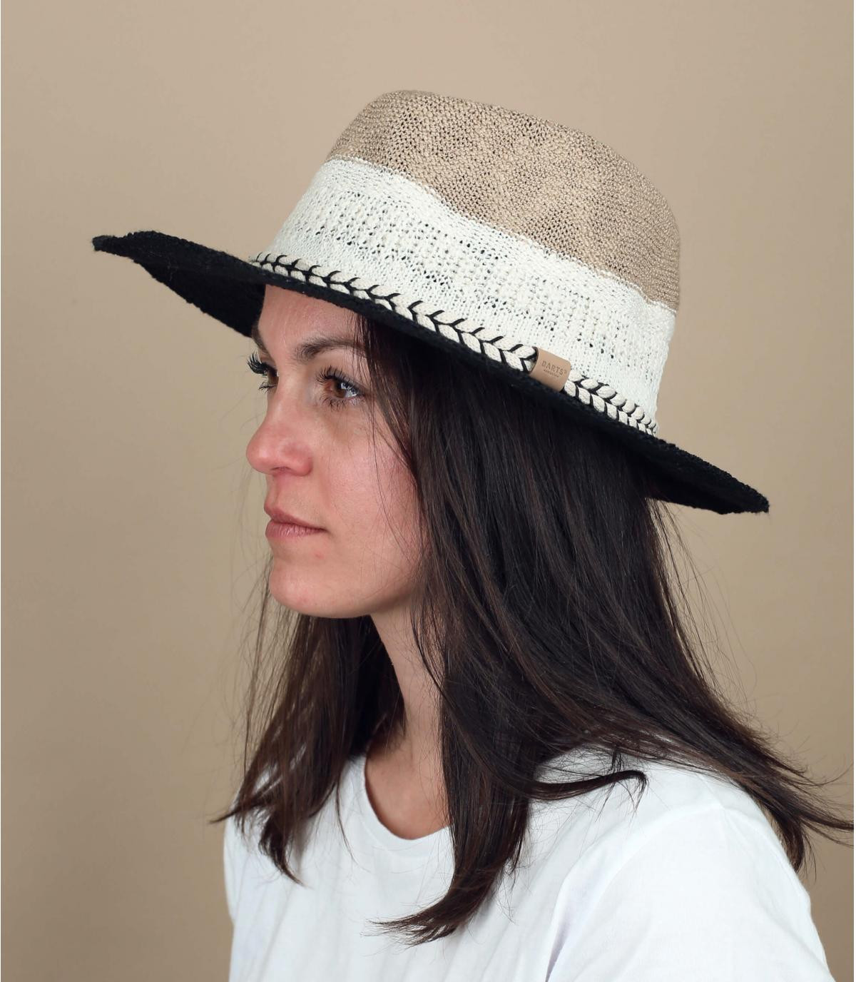 chapeau coton rayé Ortega black